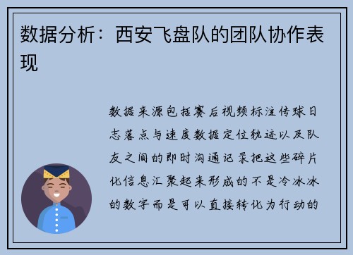 数据分析：西安飞盘队的团队协作表现